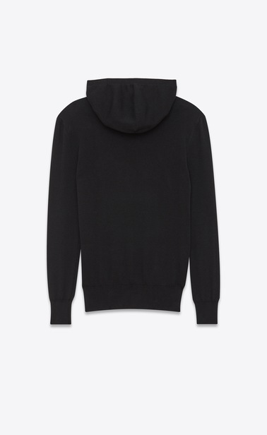 SAINT LAURENT Sportswear Tops Man SAINT LAURENT hoodie with zipper in black jacquard and mottled gray b_V4